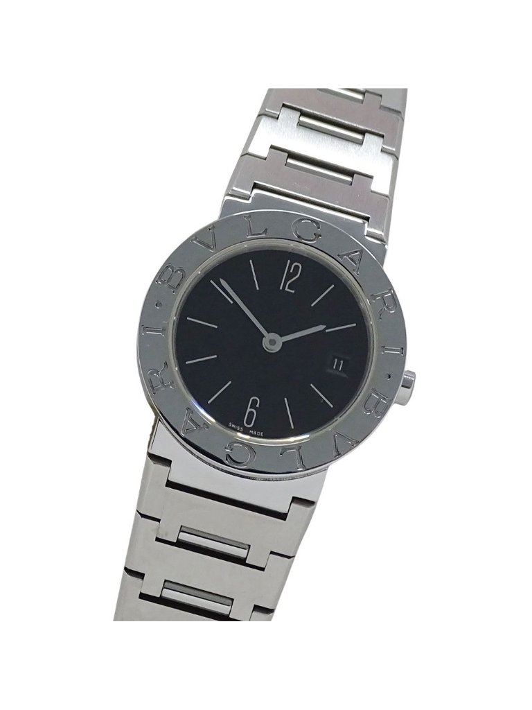 Bvlgari Watch Date Quartz Stainless Steel Silver Black